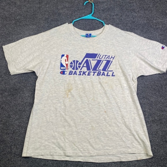 Champion Other - Vintage Champion Utah Jazz T Shirt Mens Large Gray Single Stitch NBA Made in USA